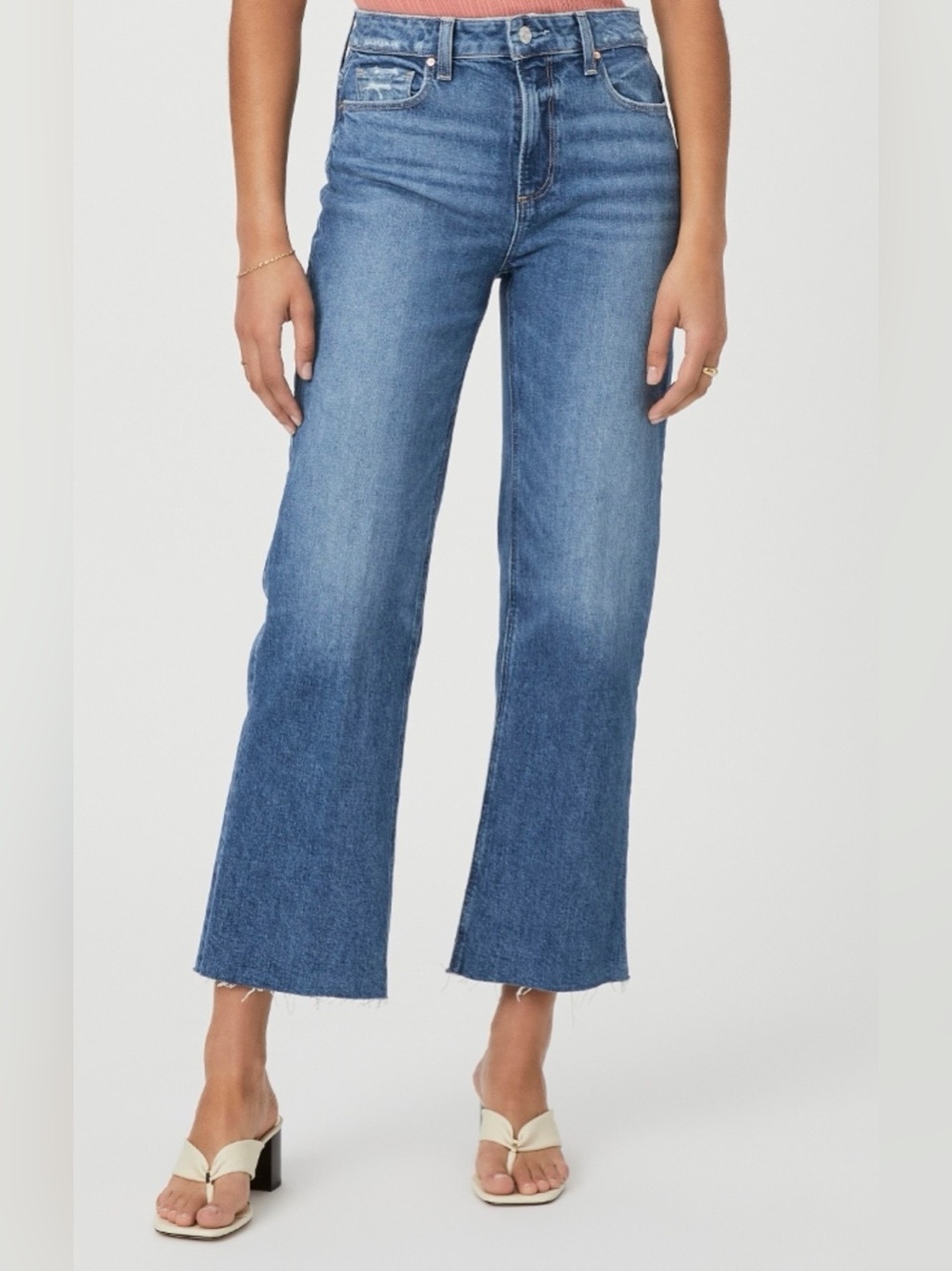 NWT Paige Women Leenah Crop Jeans Raw Hem Size 31 Sold @Anthropology Retail $249